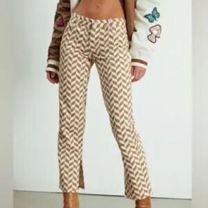 PacSun Brown Chevron Low Rise Straight Leg Jeans Size 23